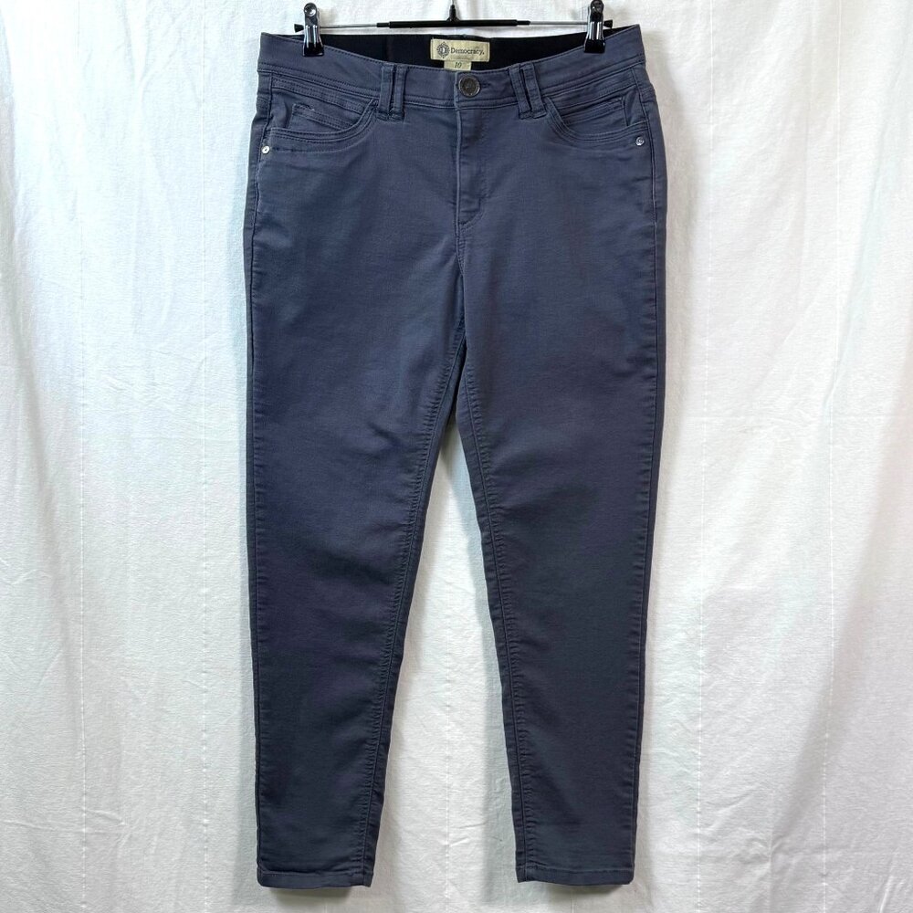 Democracy Jeans Womens Sz 10 Ab Technology Mid Rise Skinny Stretch Gray Denim